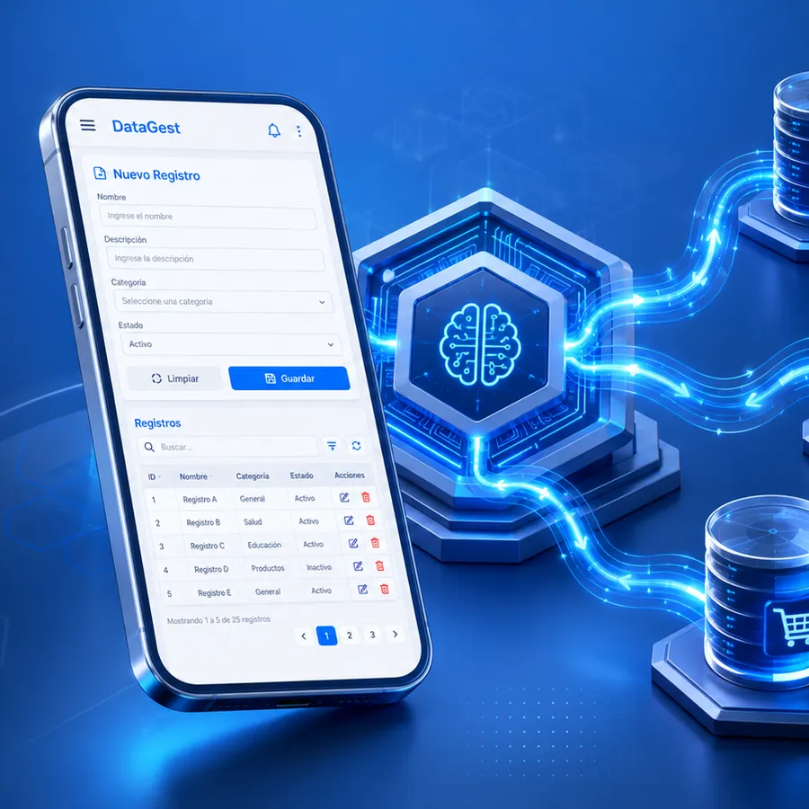 DataGest — Interfaces administrativas generadas a partir de la estructura real de una base de datos.