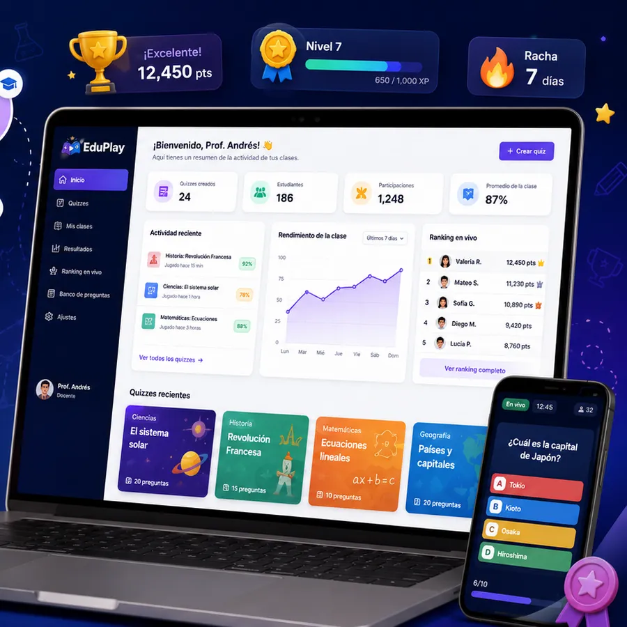 EduPlay — Evaluaciones interactivas que convierten la participación en información útil para docentes.