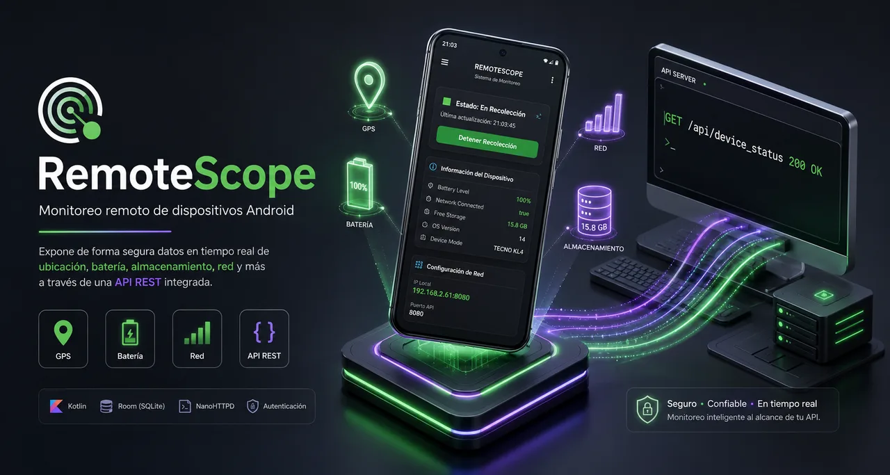 RemoteScope — An Android phone turned into a lightweight telemetry server.